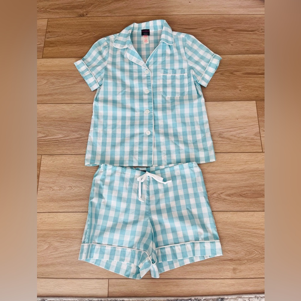 BedHead Blue Gingham Pajama Short Set